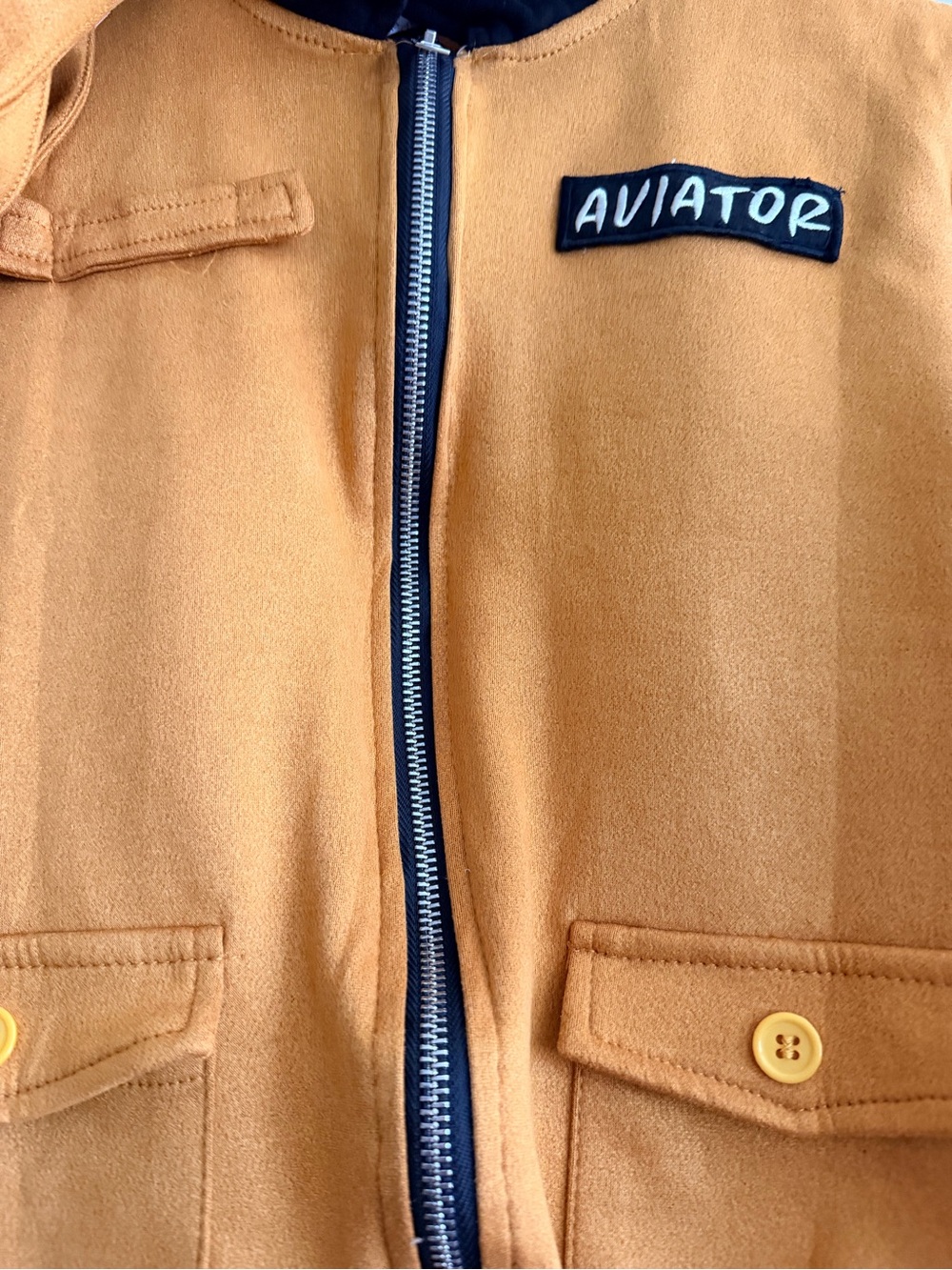 Pilot Costume Mustard Yellow Bomber Jacket with Cream - Picture 2 of 5